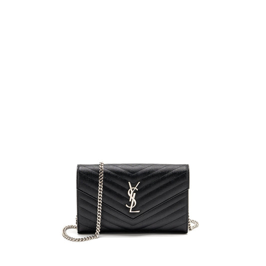 Saint Laurent/ Envelope Chain Wallet Calfskin Black