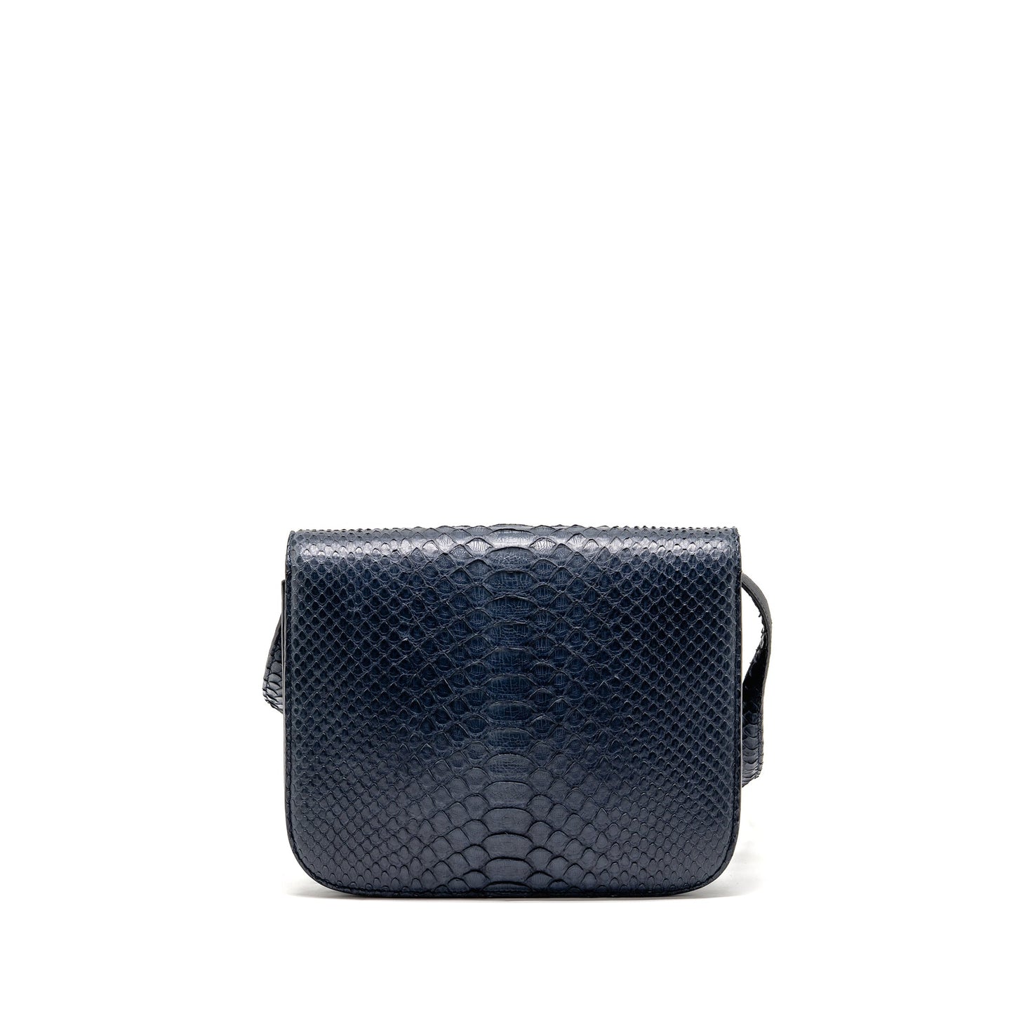 Celine medium classic box Purse python navy
