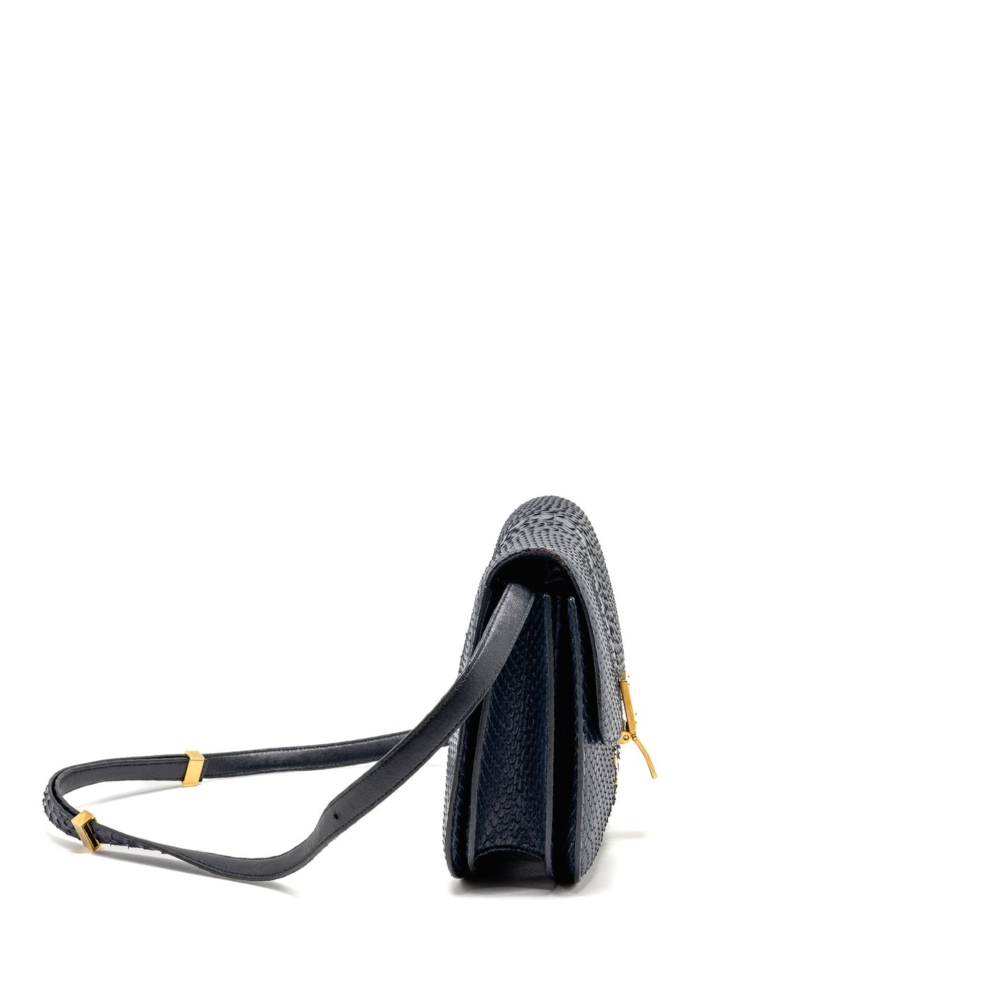 Celine medium classic box Purse python navy