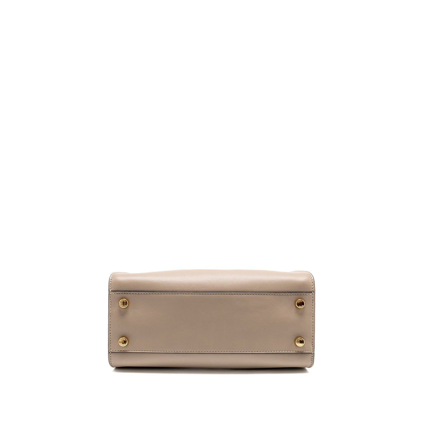 FENDI Peekaboo Iconic Essential Handle Purse Calfskin Light Grey