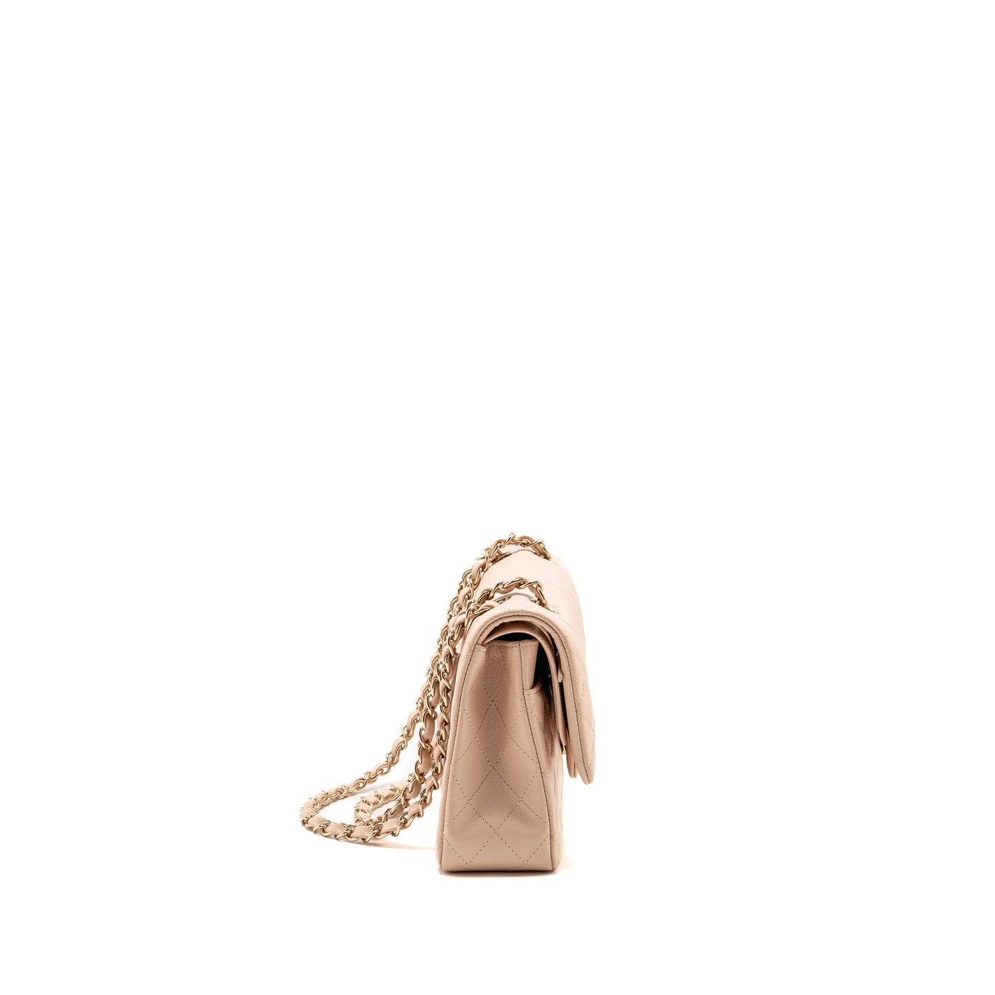 Chanel Medium Classic Double Flap Bag Caviar Light Pink LGHW (Microchip)