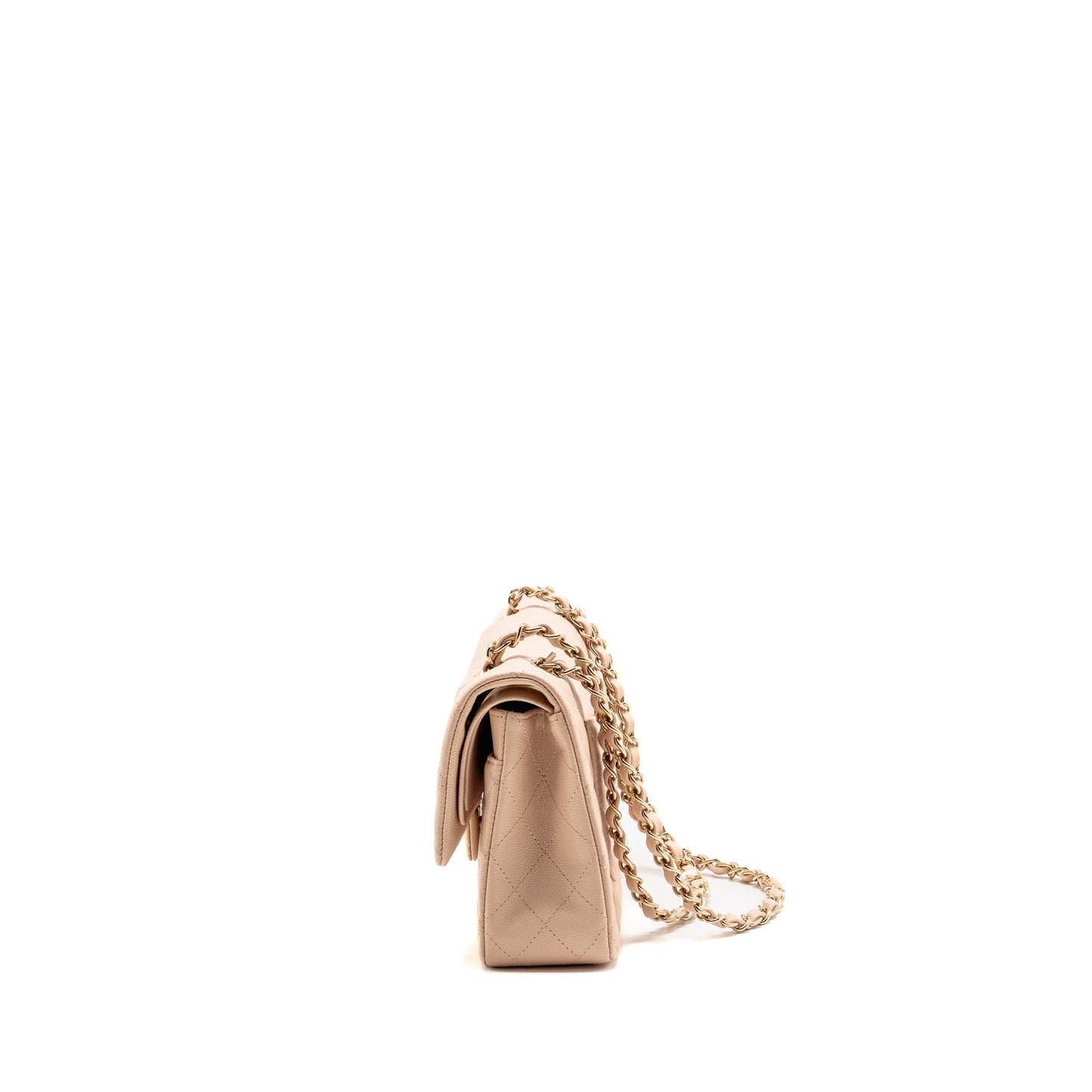 Chanel Medium Classic Double Flap Bag Caviar Light Pink LGHW (Microchip)
