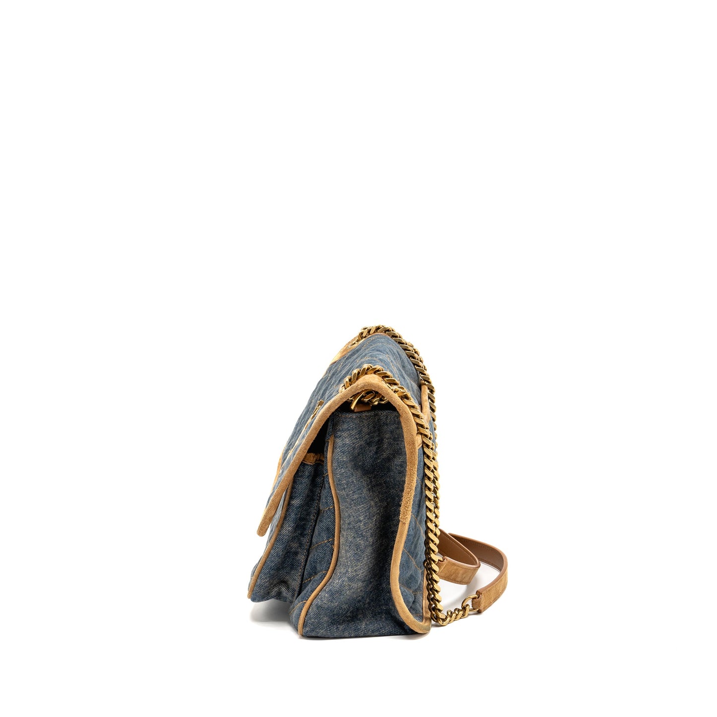 Saint Laurent/ Niki Mini Purse Denim Blue/ CINNAMON