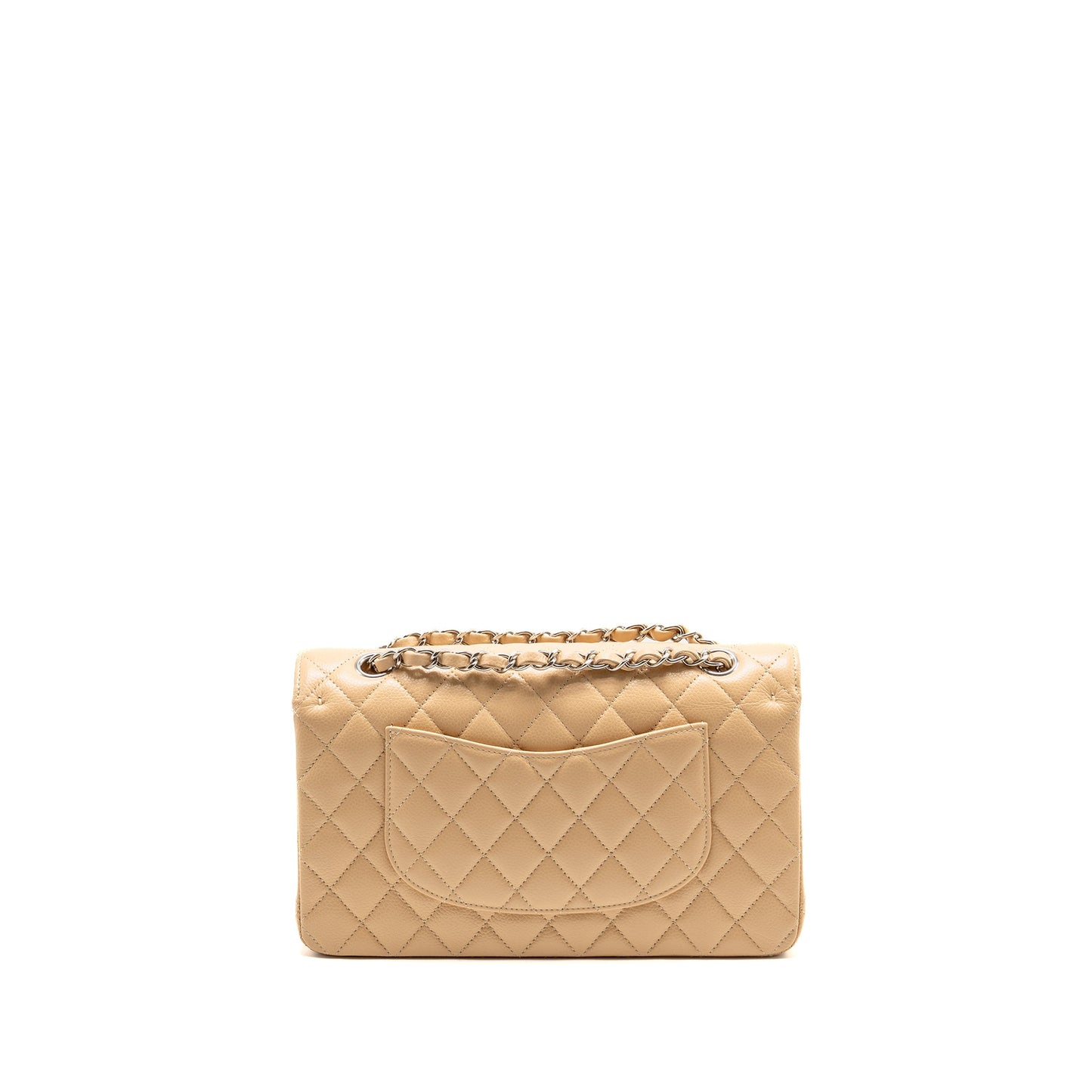 Chanel Medium Classic Double Flap bag caviar beige SHW (microchip)