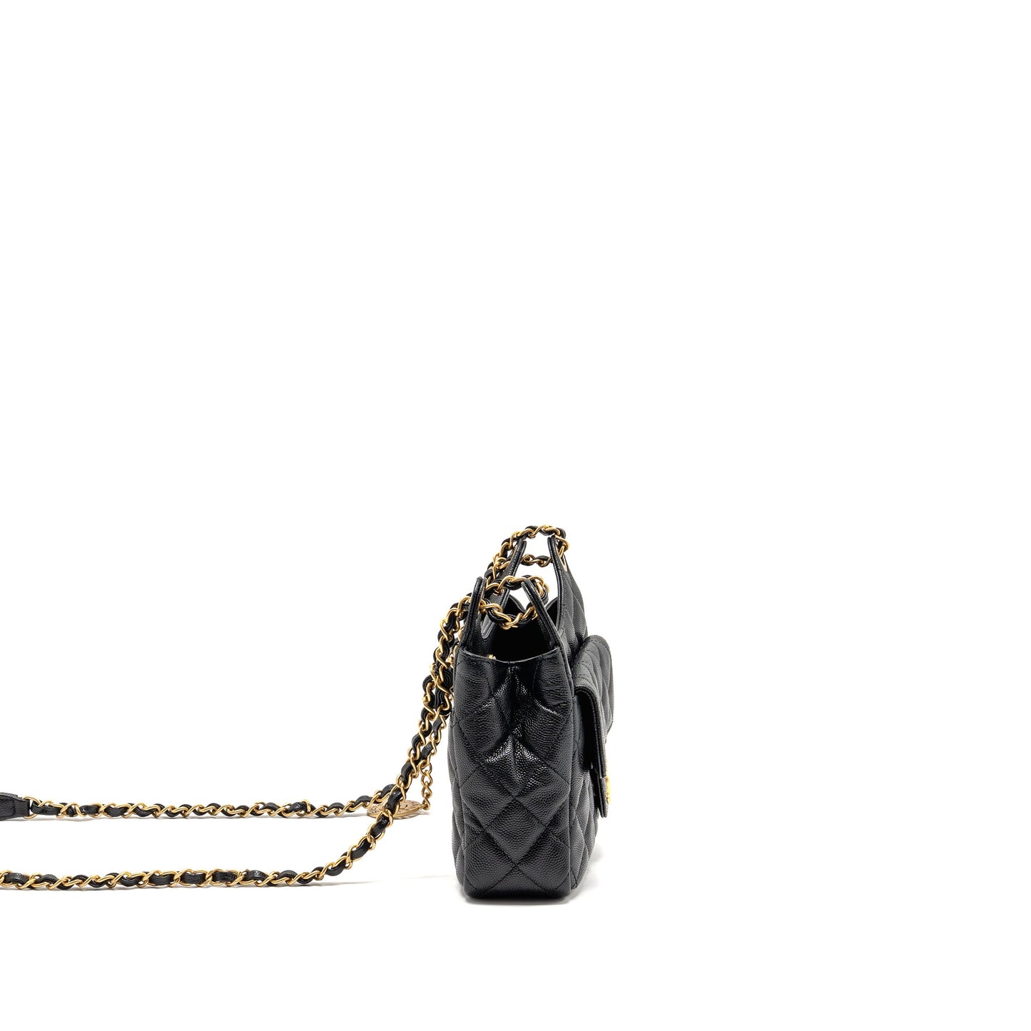 Chanel small hobo crossbody bag caviar black GHW (microchip)