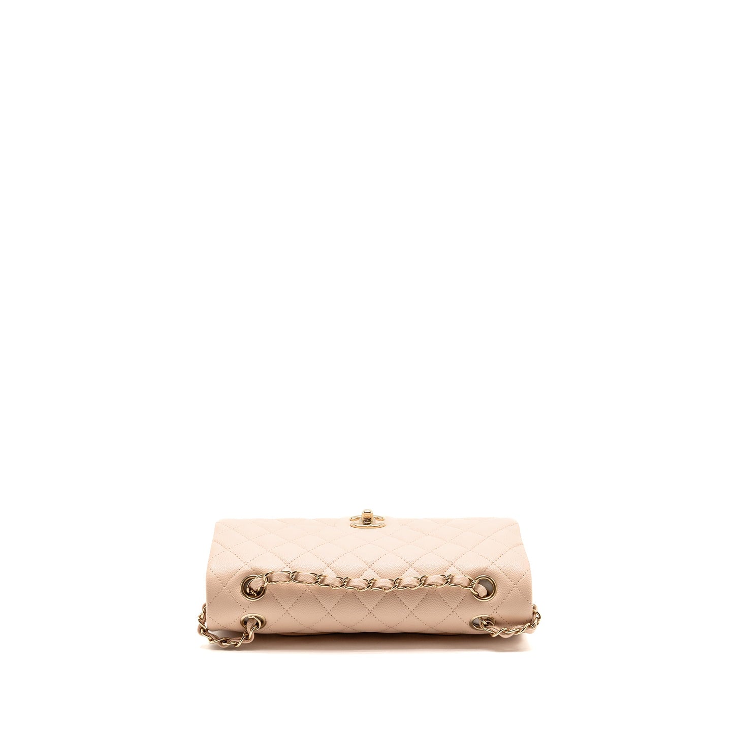 Chanel Medium Classic Double Flap Bag Caviar Light Pink LGHW (Microchip)