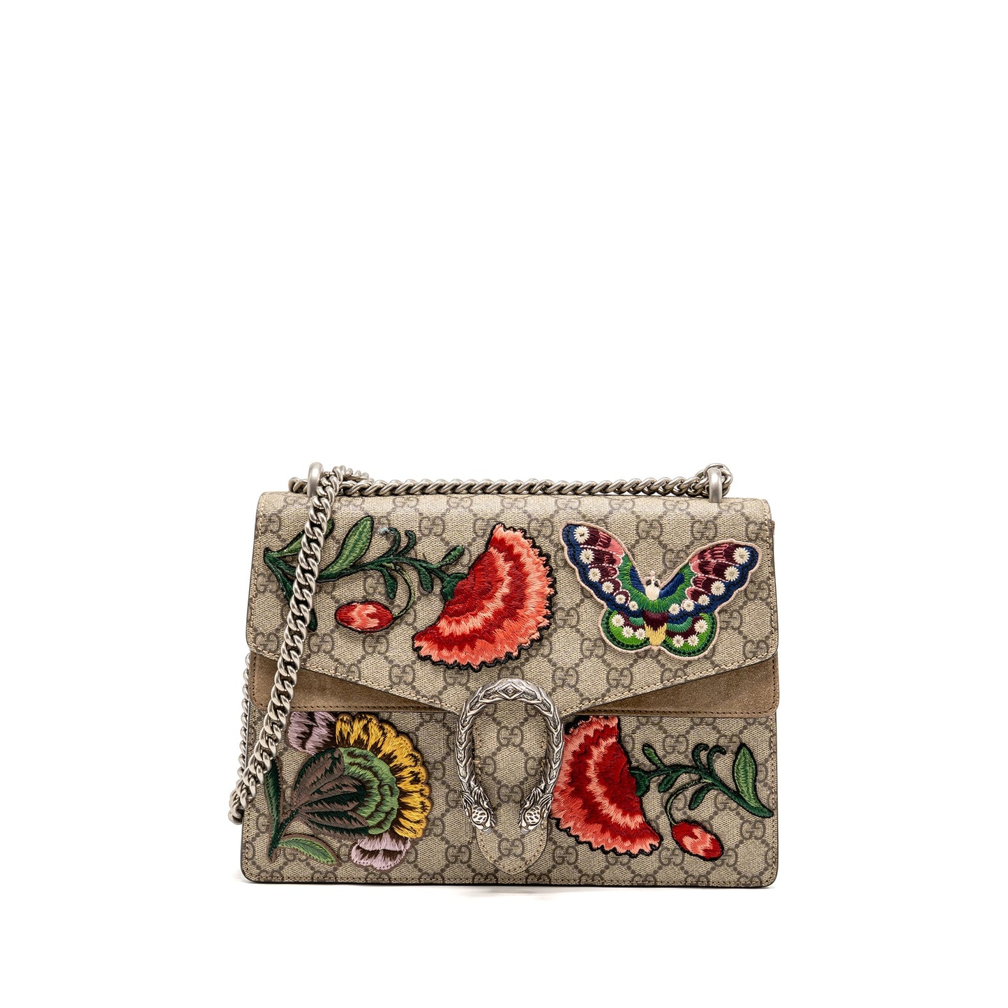 Gucci Medium Embroidered Dionysus Mini Purse Supreme Canvas/Suede Leather Multicolour