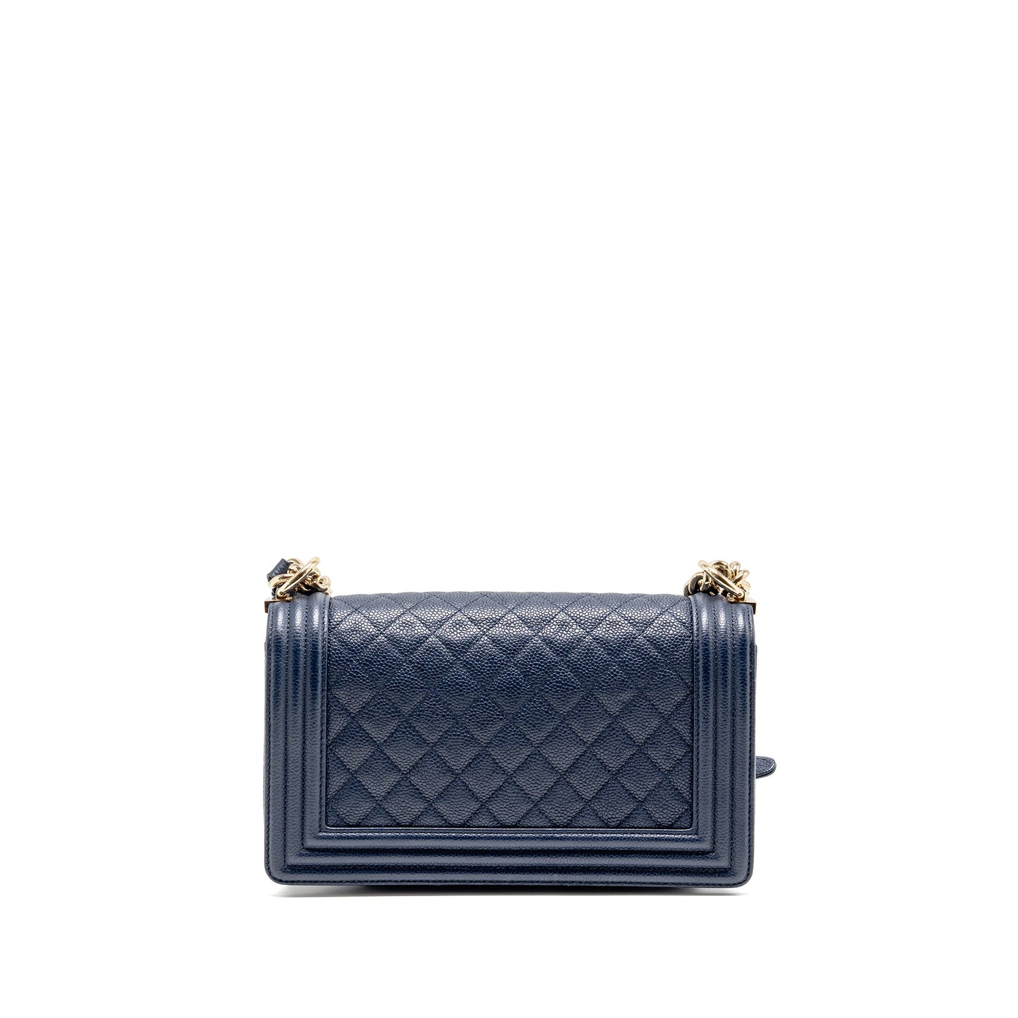 Chanel Medium Boy Bag Caviar Navy LGHW