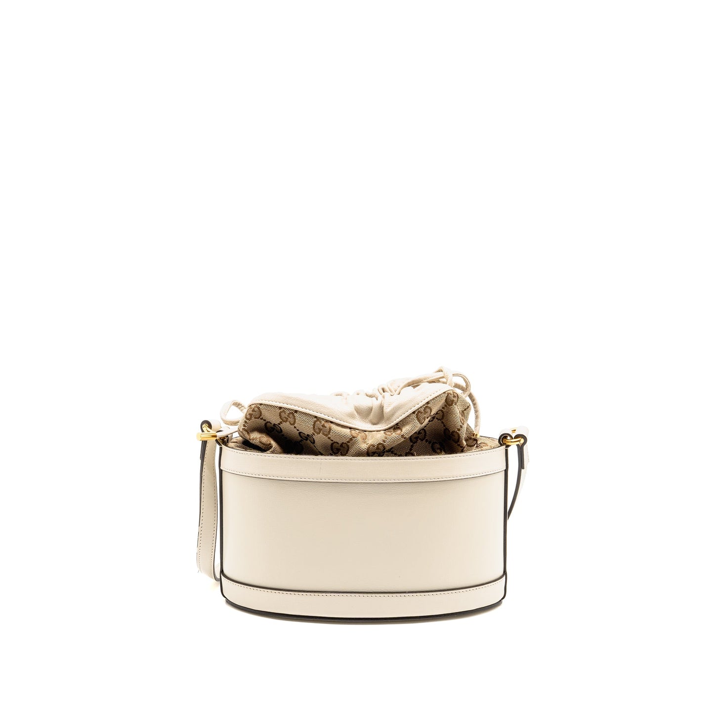 Gucci Horsebit 1955 Bucket Purse Calfskin/Canvas Beige/White