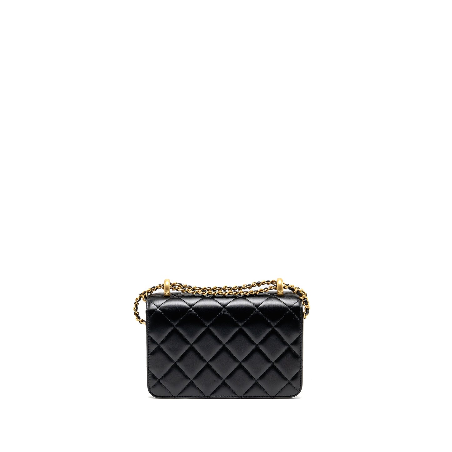 Chanel Gold Crush Mini Flap Bag Calfskin Black GHW (Microchip)
