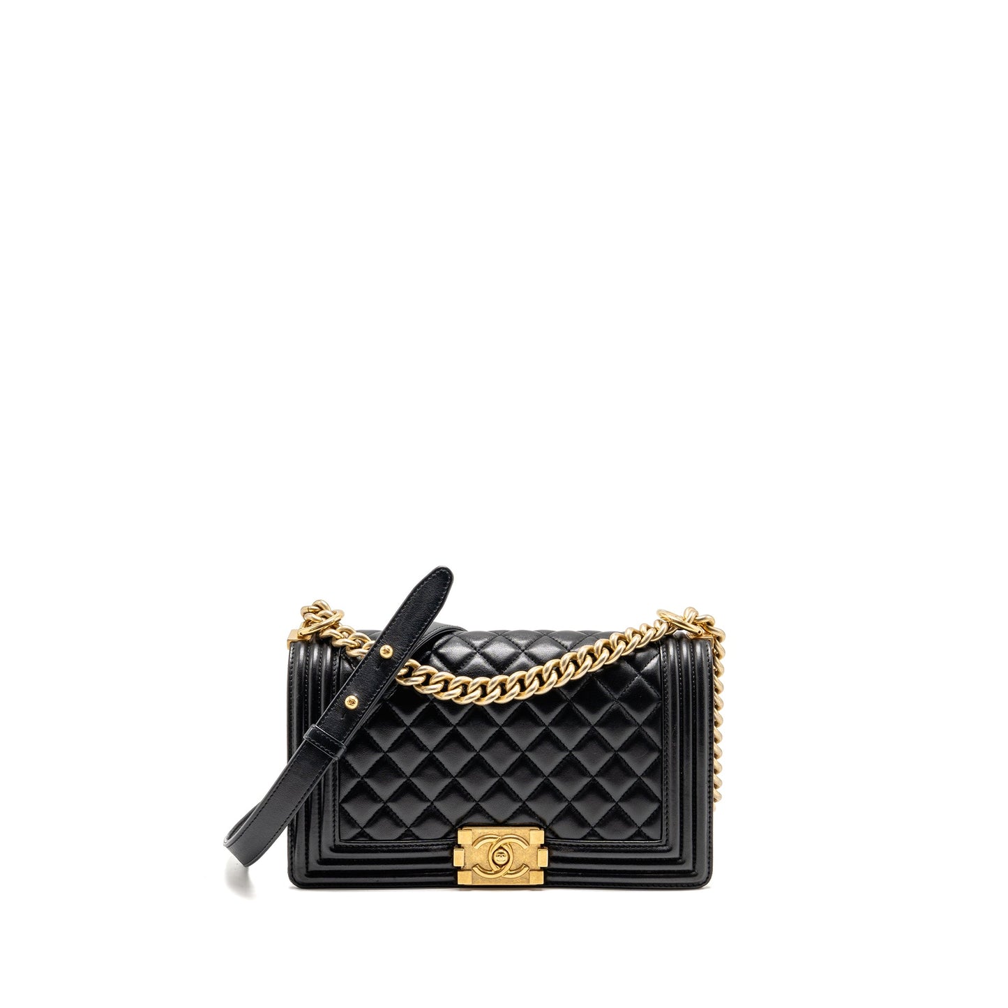 Chanel Medium Boy Bag Lambskin Black GHW