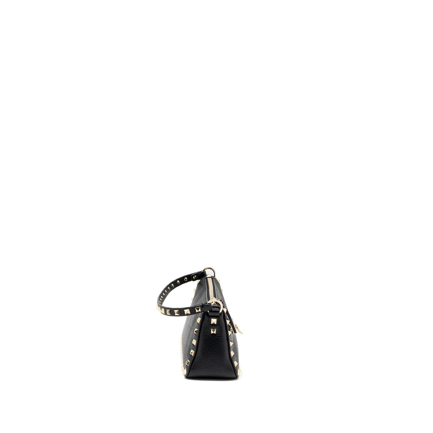 Valentino Rockstud Small Top Handle Mini Purse Calfskin Black