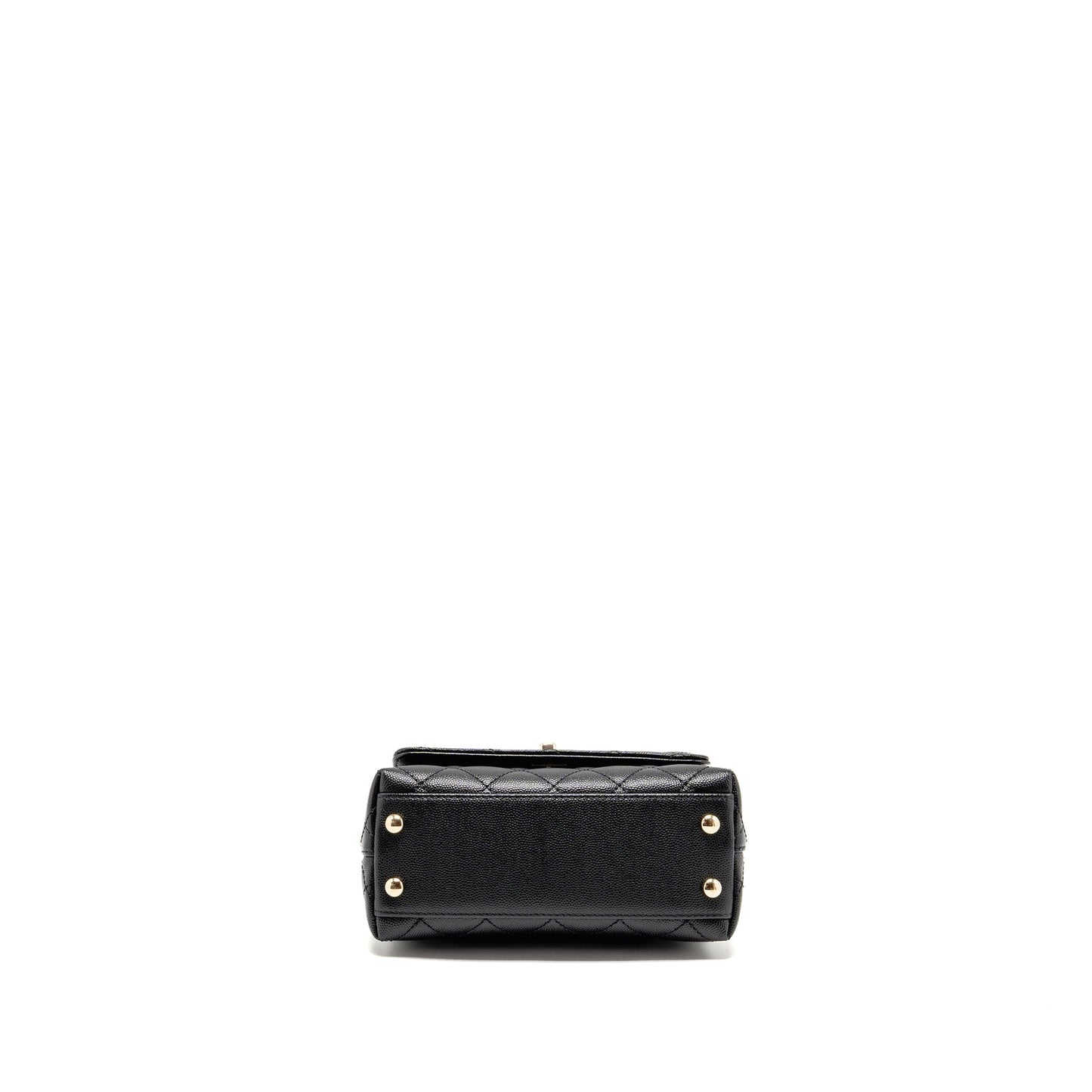 Chanel Mini Coco handle caviar black / burgundy handle LGHW (microchip)