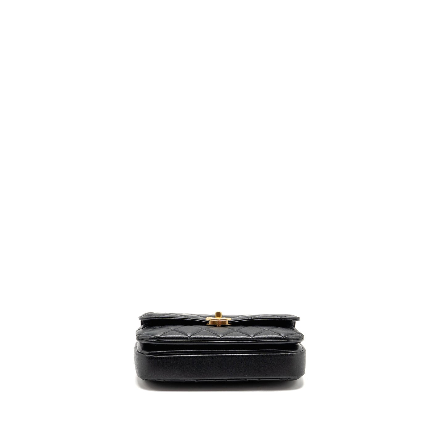 Chanel 24S CC Logo Top Handle Flap Bag with Chain Lambskin Black GHW (Microchip)