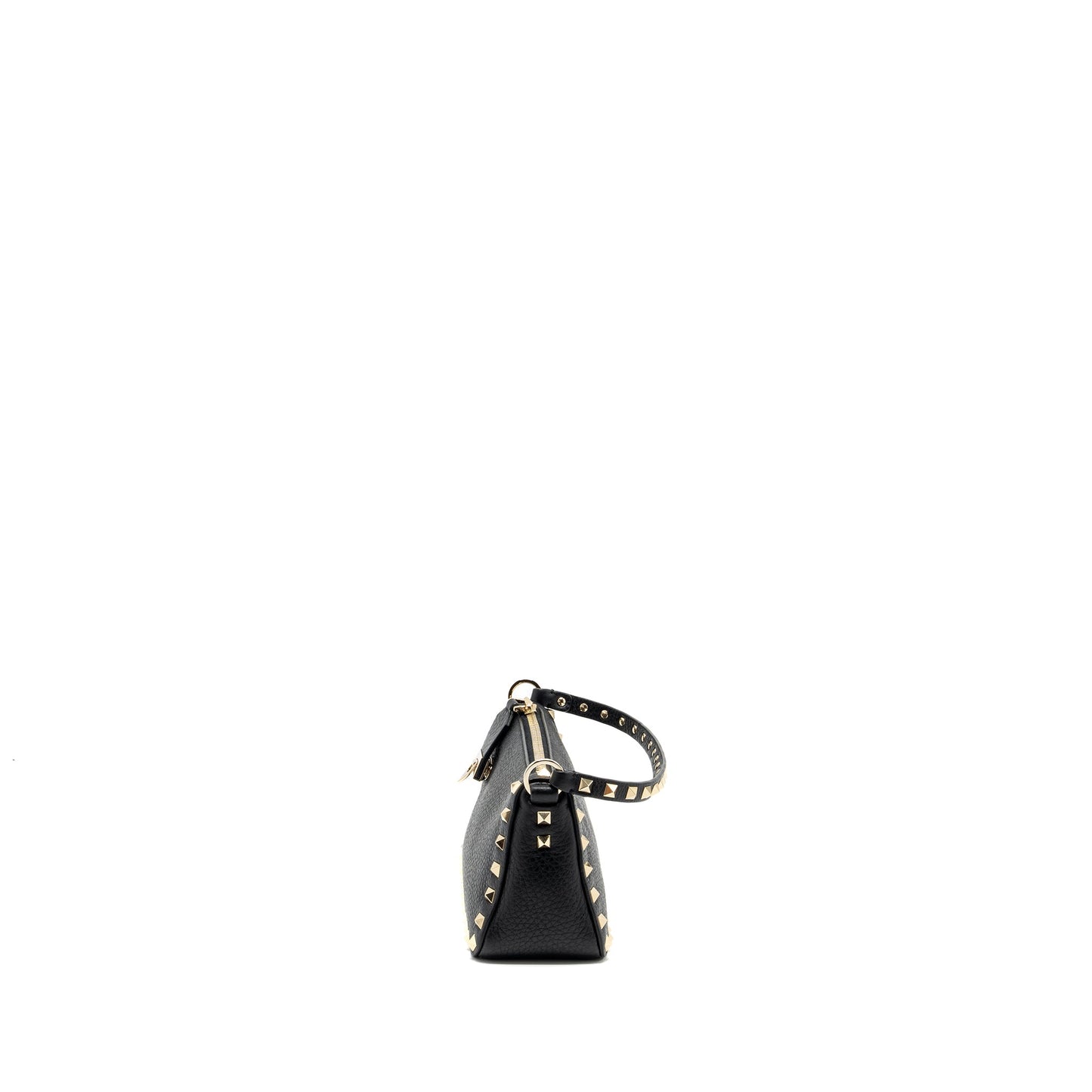 Valentino Rockstud Small Top Handle Mini Purse Calfskin Black