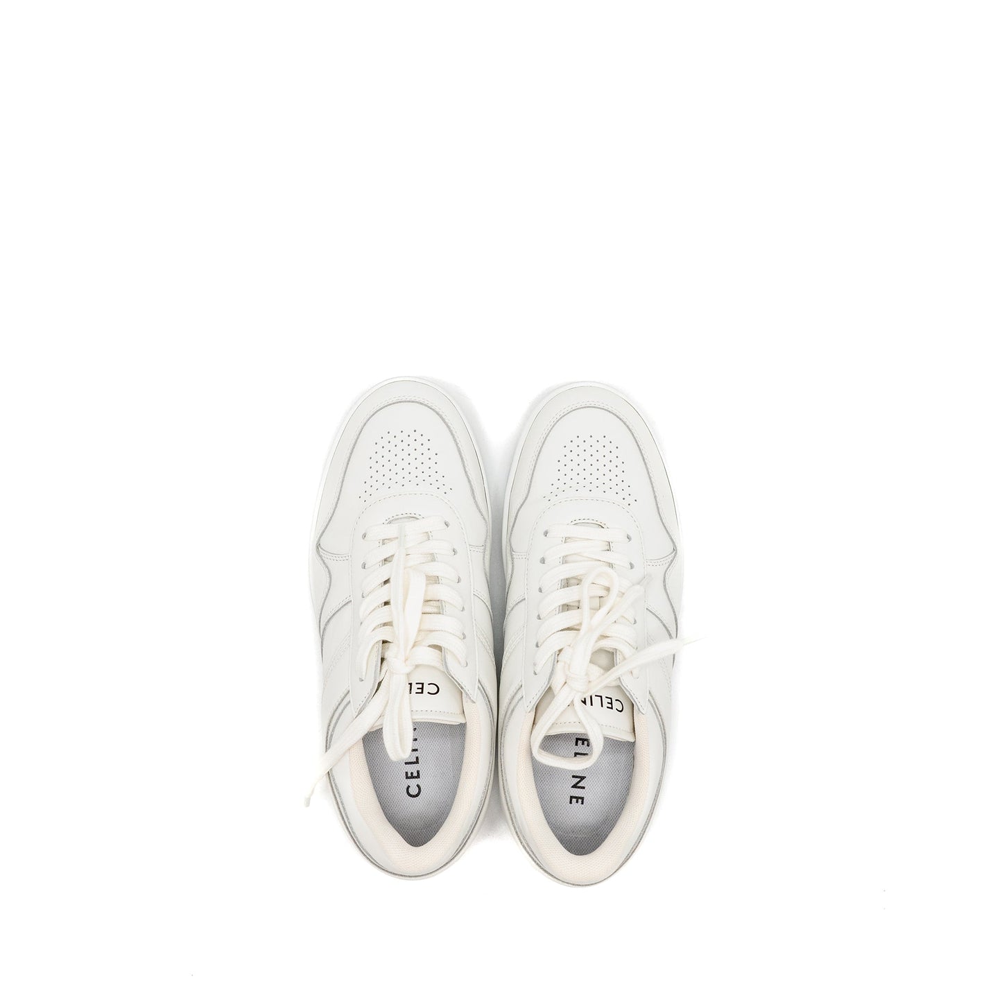 Celine Size 38 trainer low lace-up sneaker calfskin white