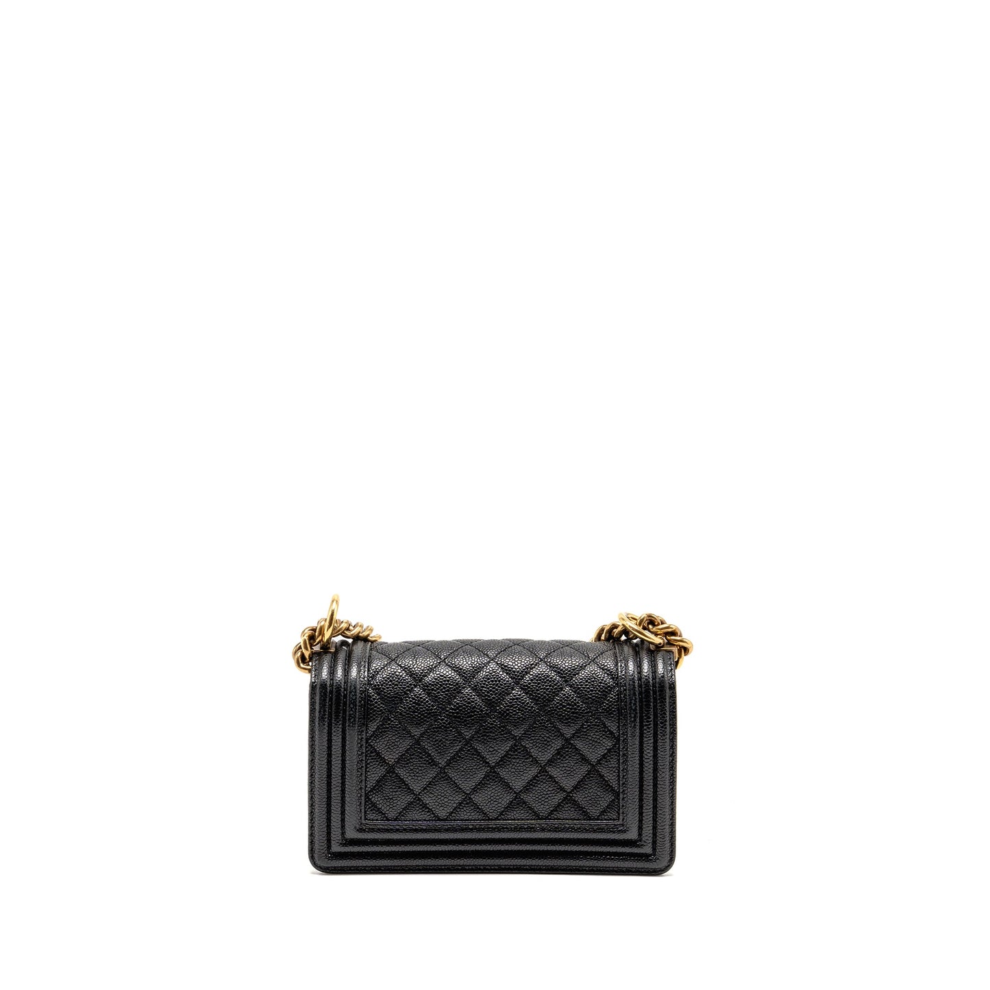 Chanel Small boy bag grained calfskin black GHW