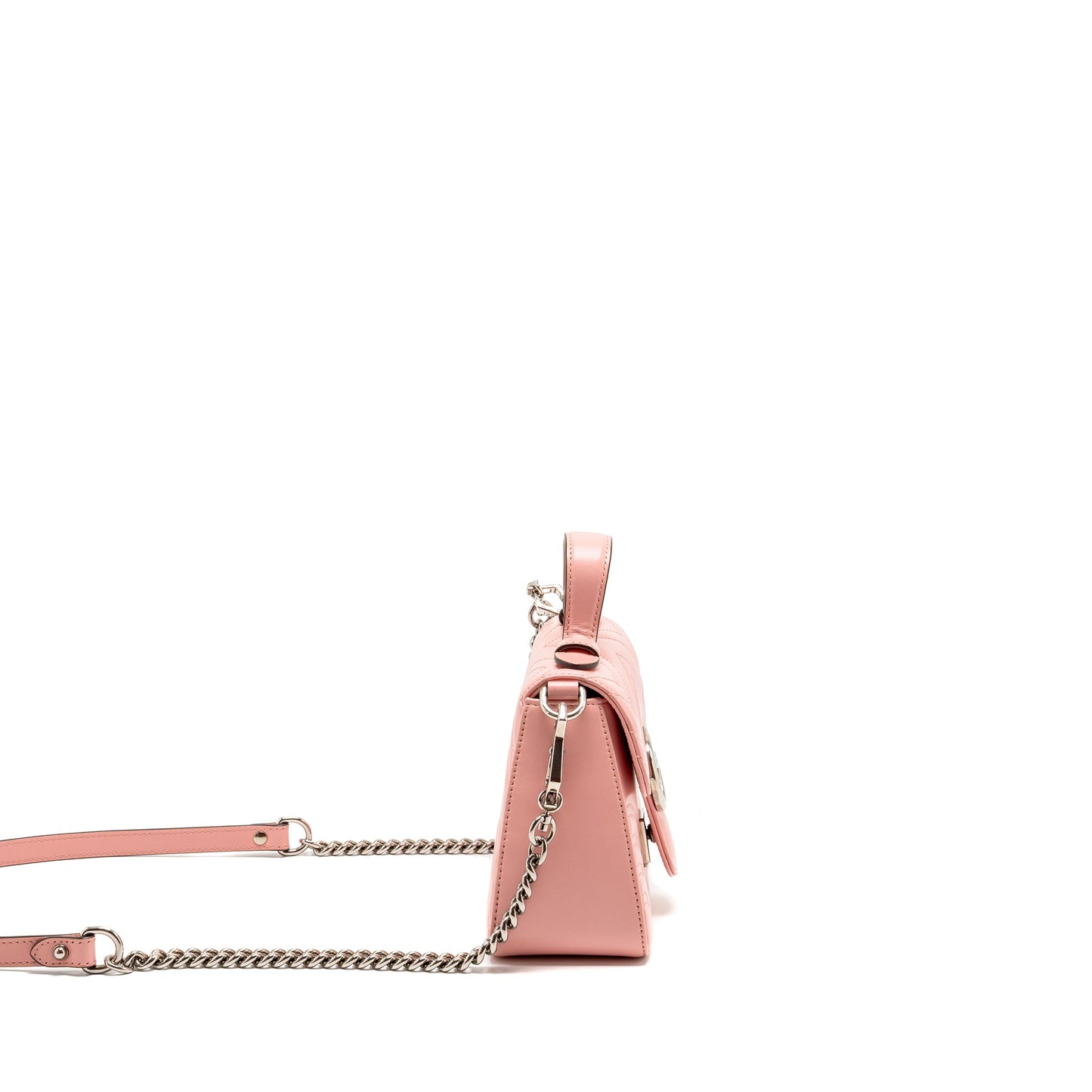 Gucci Marmont Mini Top Handle Purse Calfskin Pink