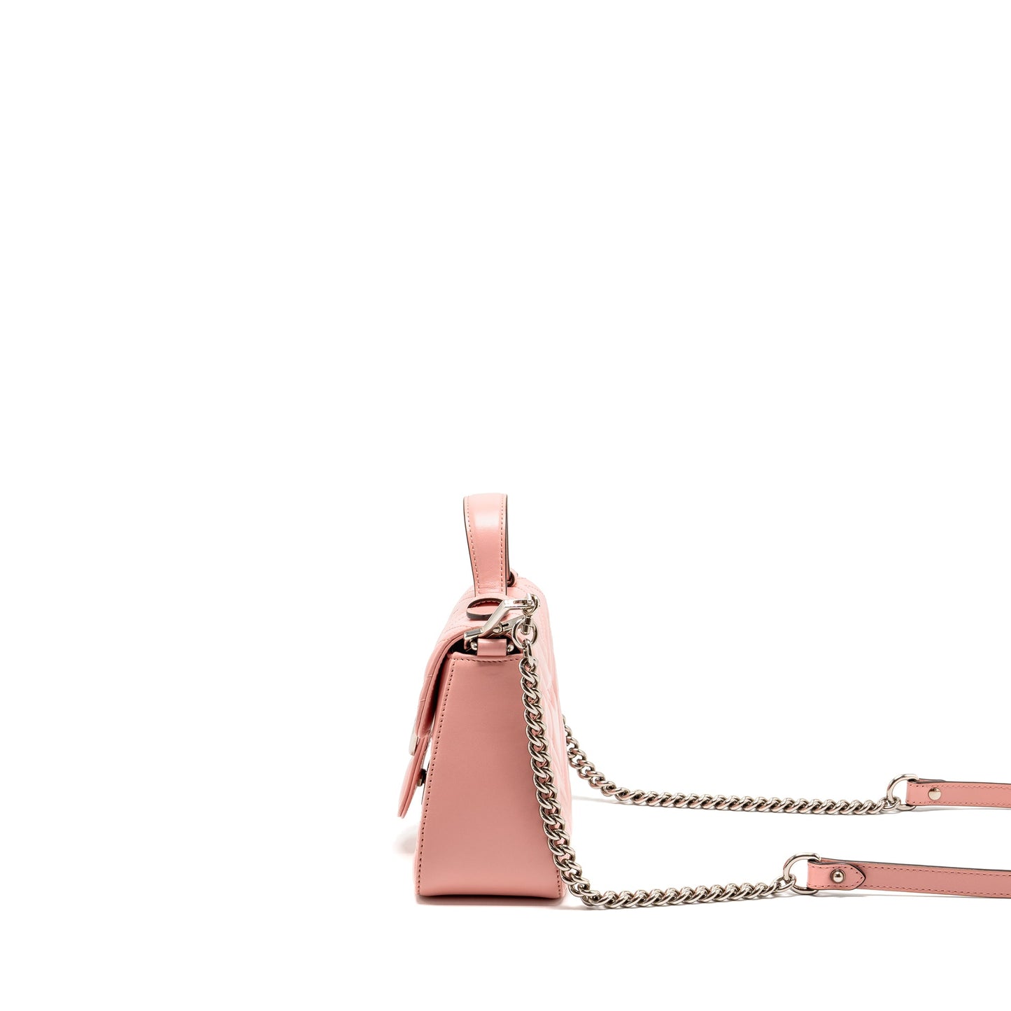 Gucci Marmont Mini Top Handle Purse Calfskin Pink