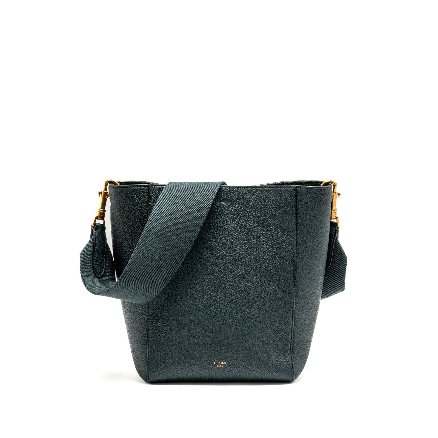 Celine Small Sangle Bucket Purse Soft Grained Calfskin Amazone