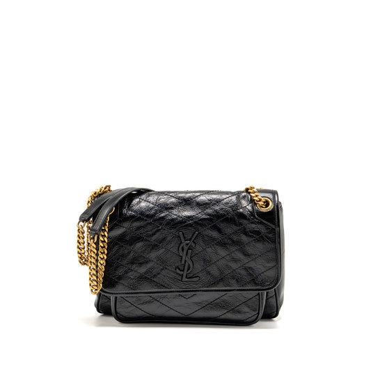 Saint Laurent/ Medium Niki Chain Purse Vintage Calfskin Black
