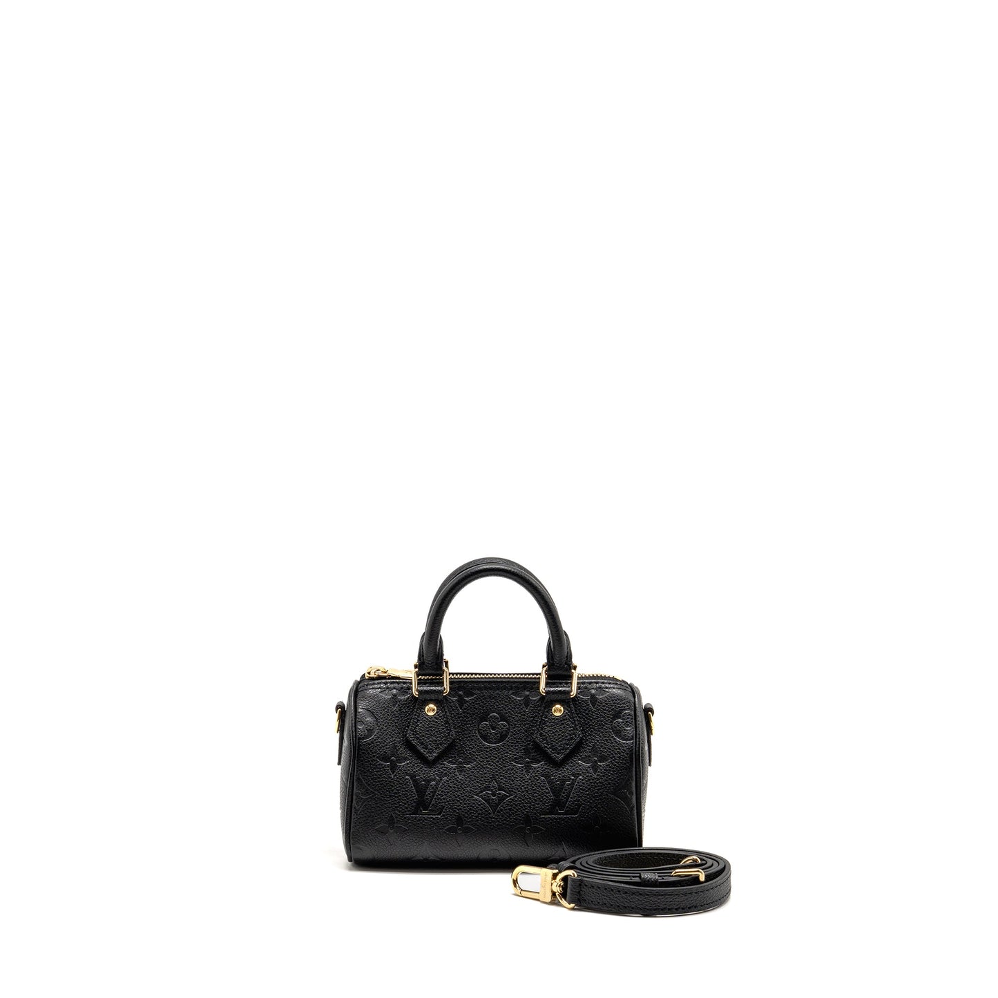 Louis Vuitton Nano Speedy Monogram Empreinte leather black