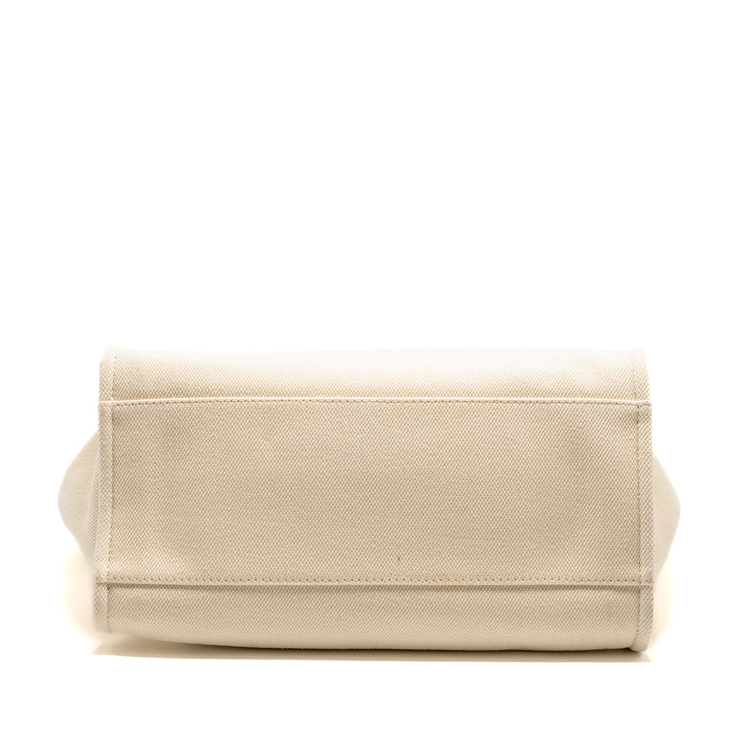 Chanel Deauville Tote Bag with Pearl Logo Fabric/Leather Creamy White/Beige LGHW