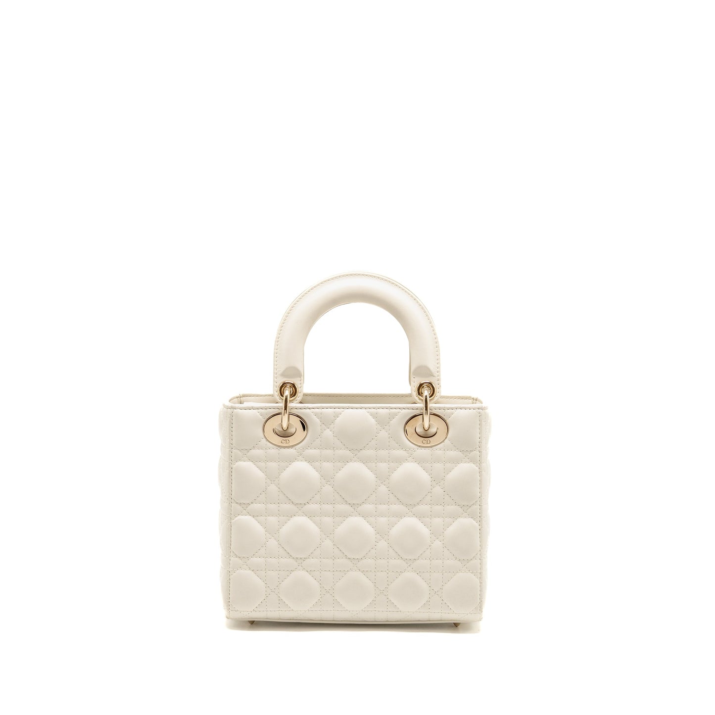 Dior Small Lady Dior My ABCDior Purse Cannage Lambskin White