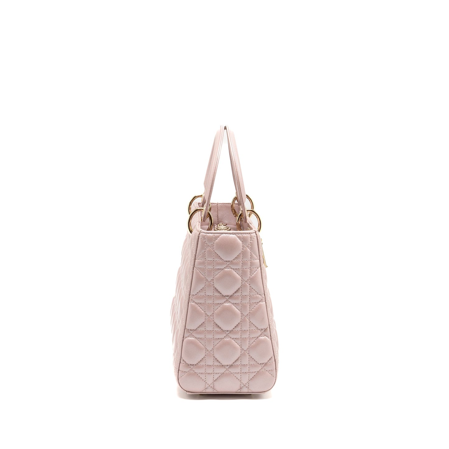 Dior Medium Lady Dior Lambskin Iridescent Pink