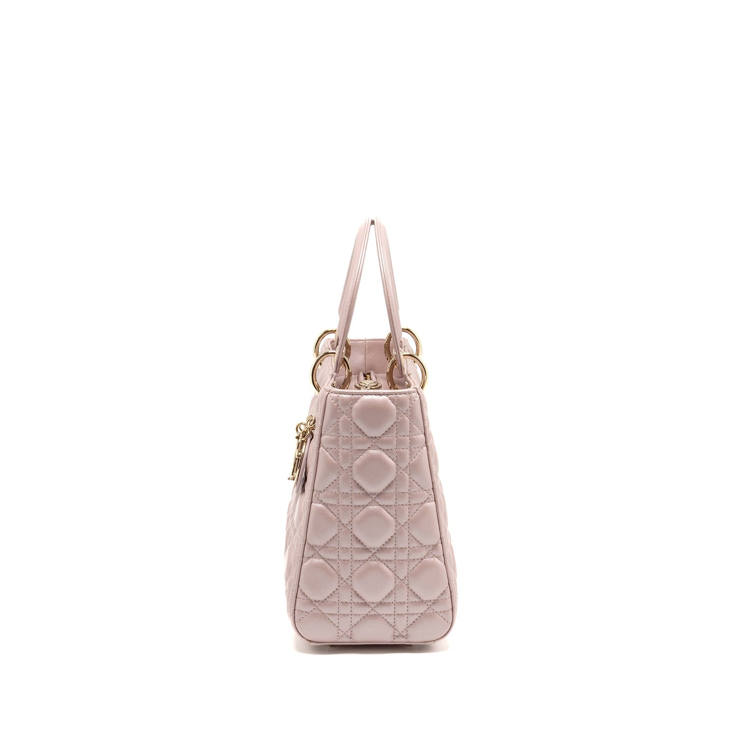 Dior Medium Lady Dior Lambskin Iridescent Pink