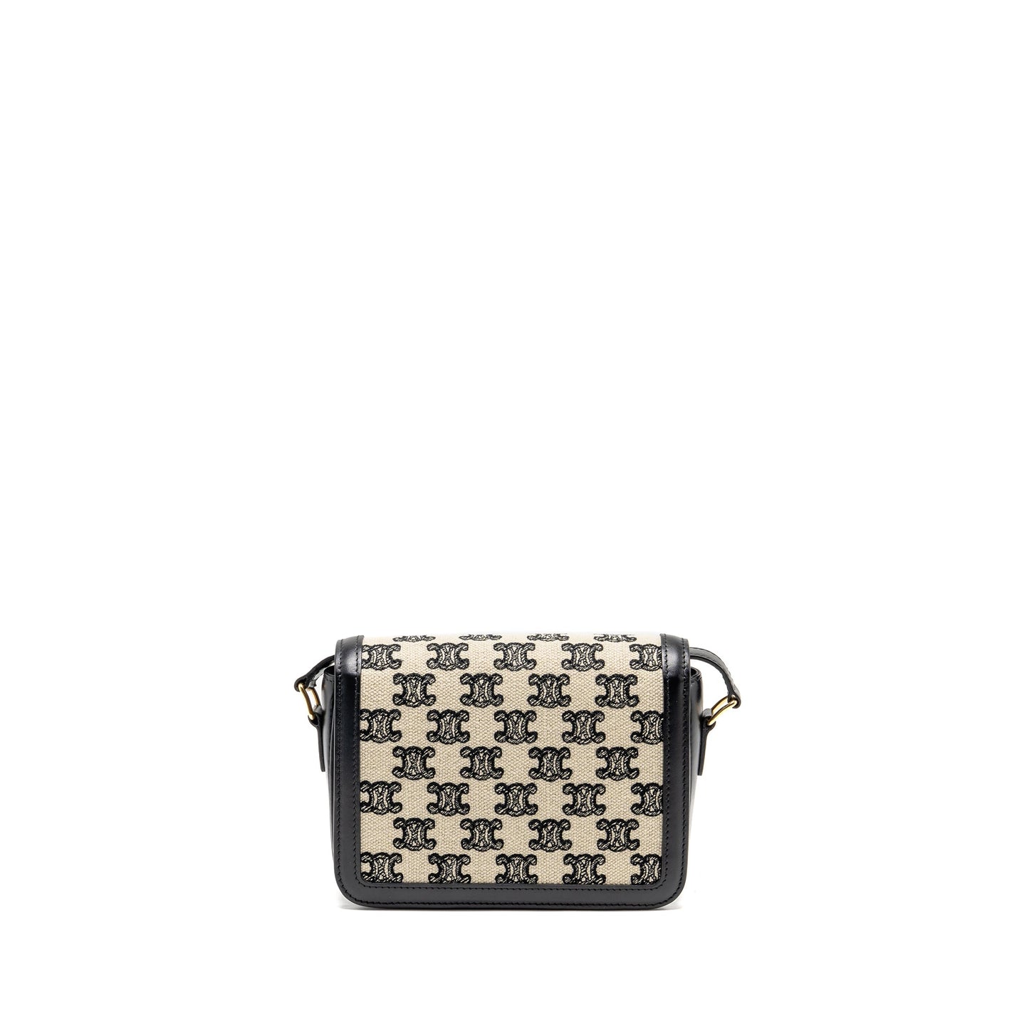 Celine Teen Triomphe Purse Triomphe Canvas/Calfskin Black/White