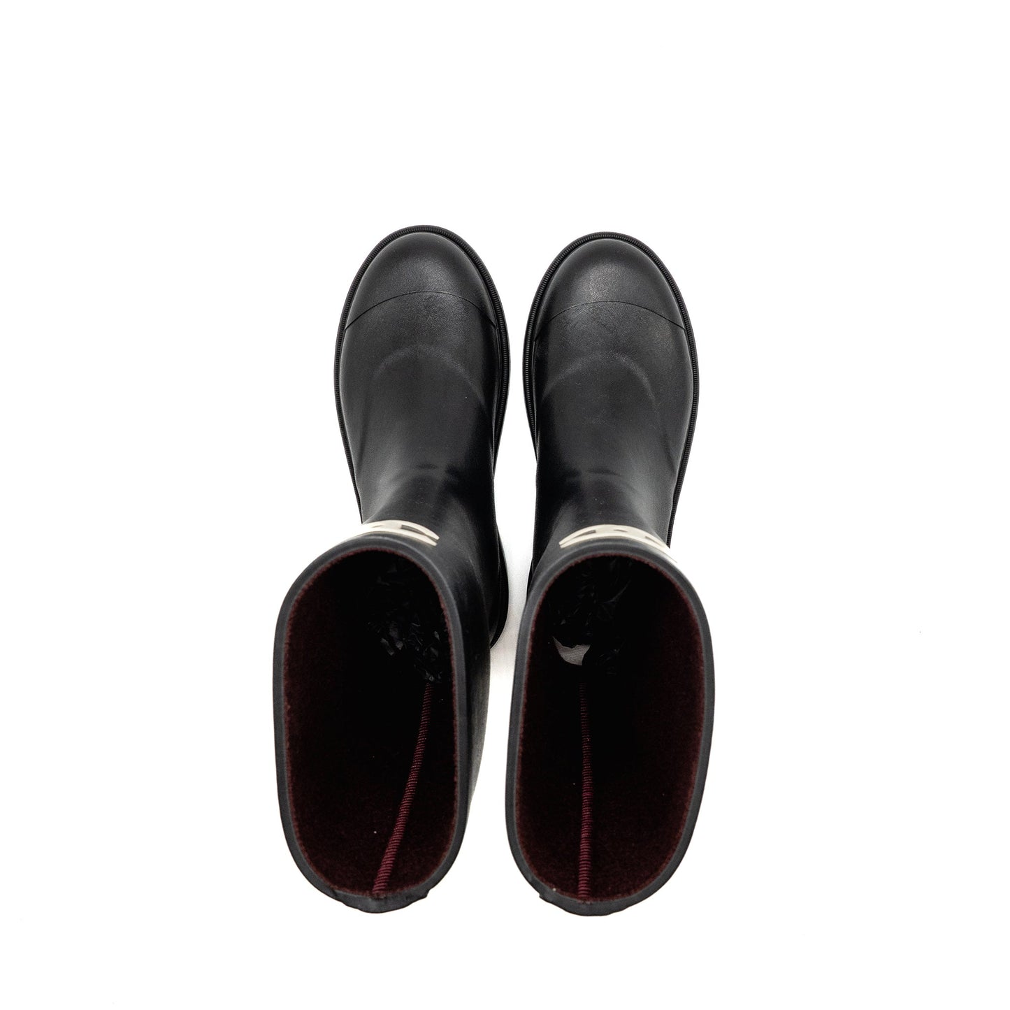 Chanel Size 38 25B High Boots Caoutchouc Black