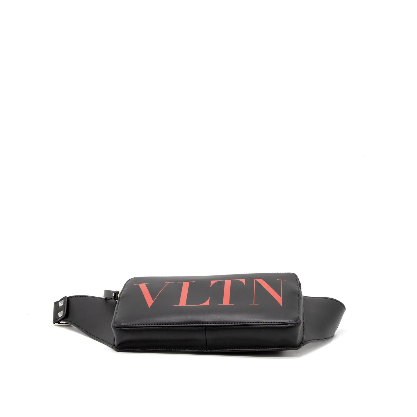 Valentino Print Belt Purse Calfskin Black/Red