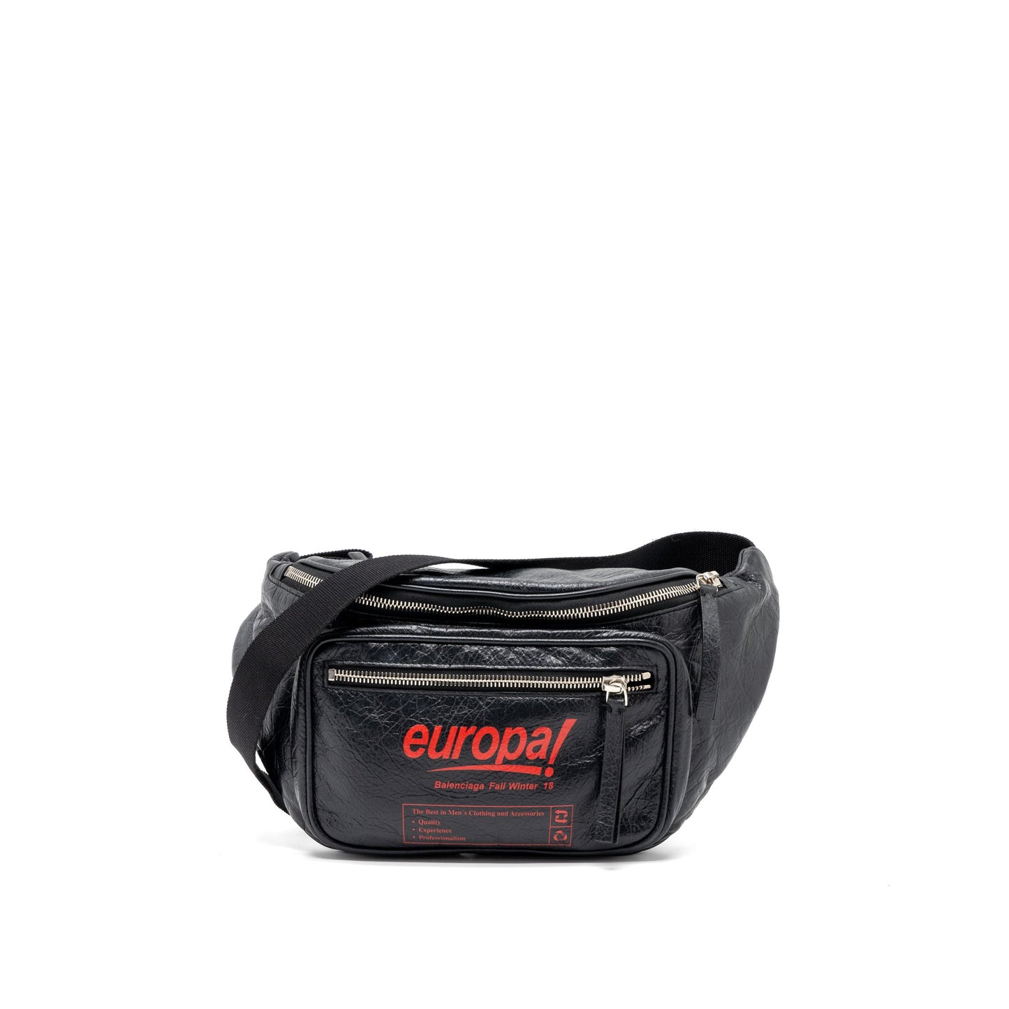 Balenciaga Europa Belt Purse Calfskin Black/Red
