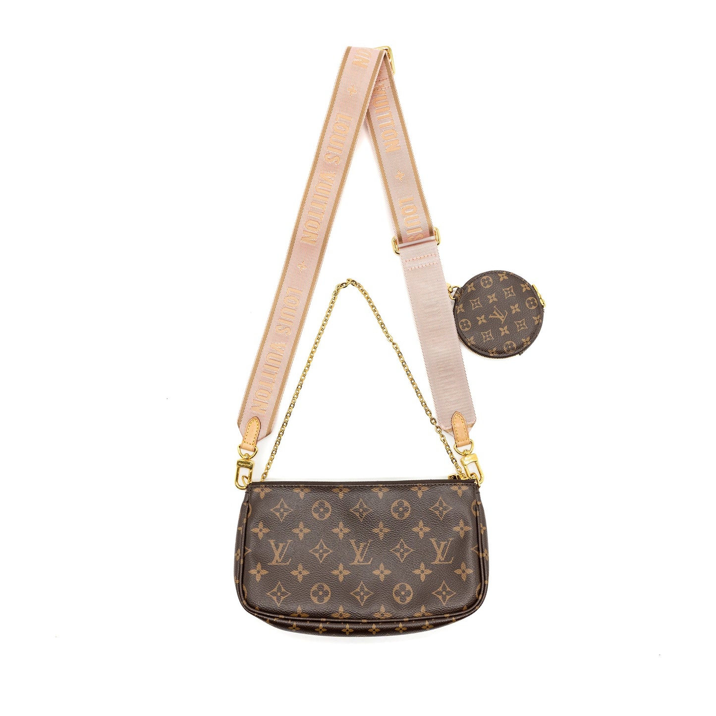 Louis Vuitton Multi Pochette Rose Clair Strap Monogram Canvas