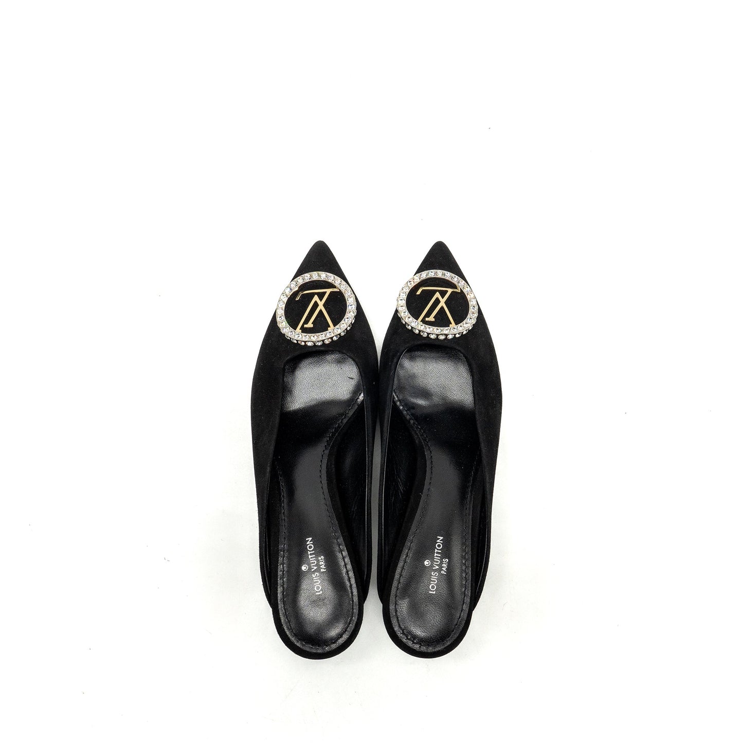 Louis Vuitton Size 37 Madeleine Mules Suede Black