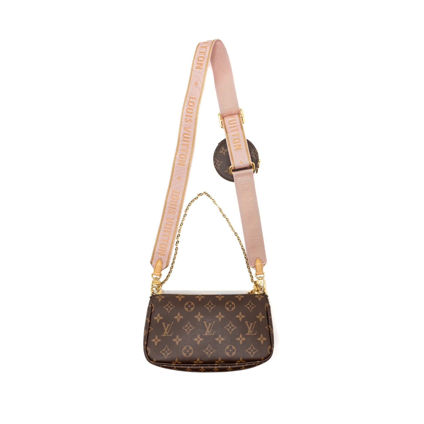 Louis Vuitton multi pochette monogram canvas rose Clair
