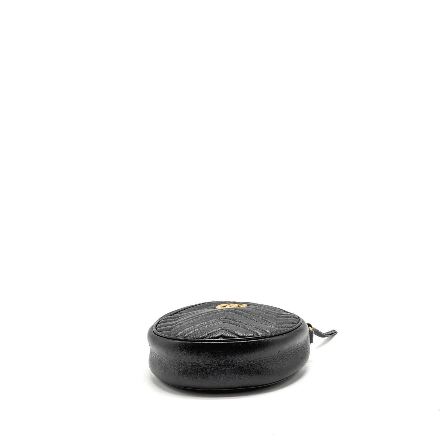 Gucci Marmont Round Crossbody Purse Calfskin Black