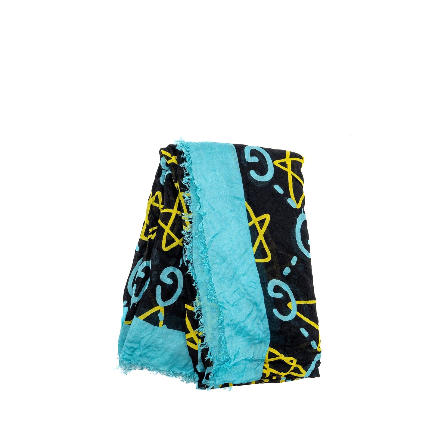 Gucci 140x140 cm Ghost With print Star Modal/Silk Scarf Black /Blue Multicolour