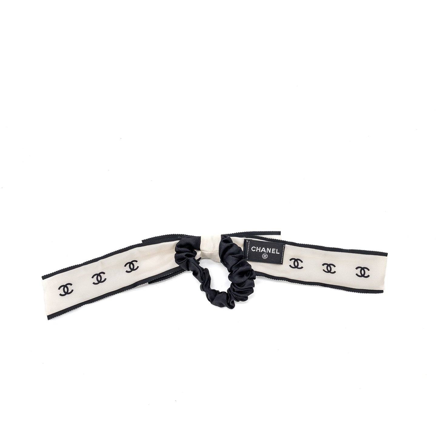 Chanel hair tie silk twill lack / ecru