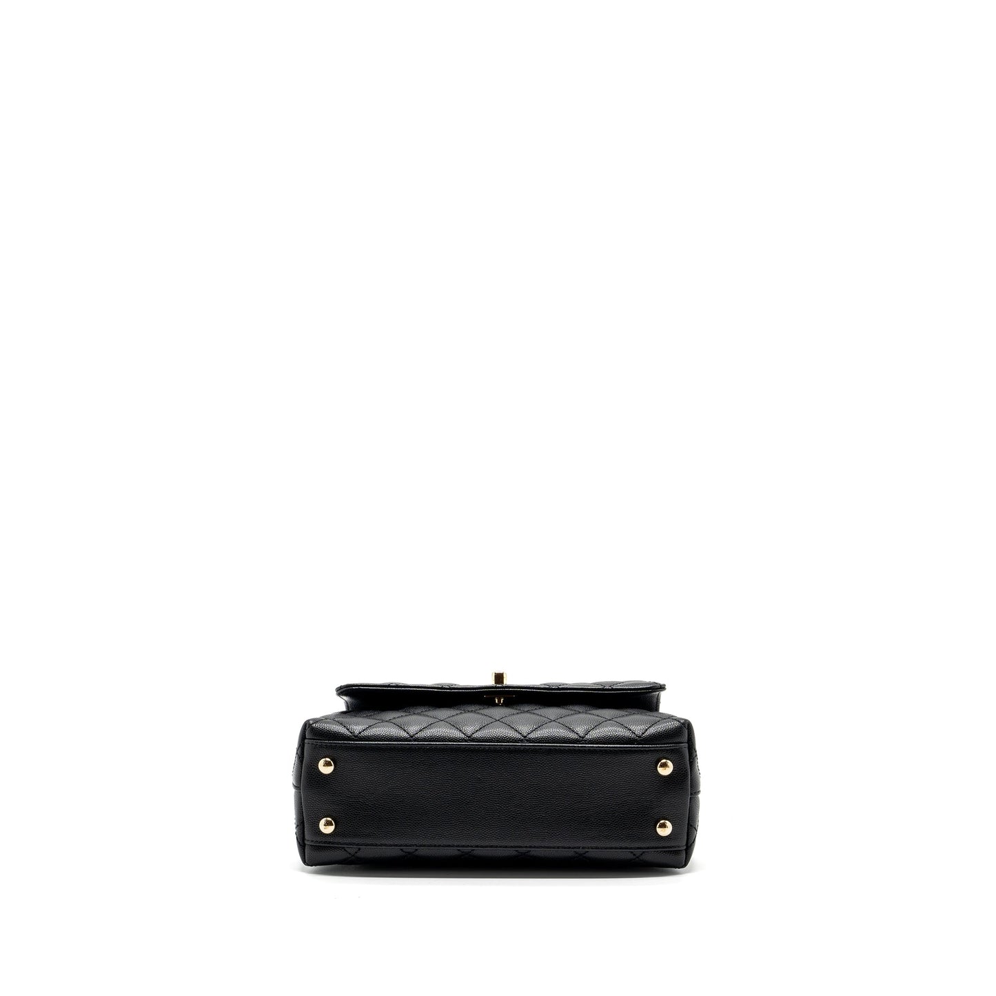 Chanel small coco handle caviar black LGHW (microchip)