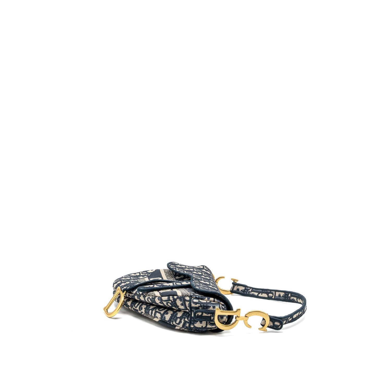 Dior medium saddle Blue Oblique Embroidery