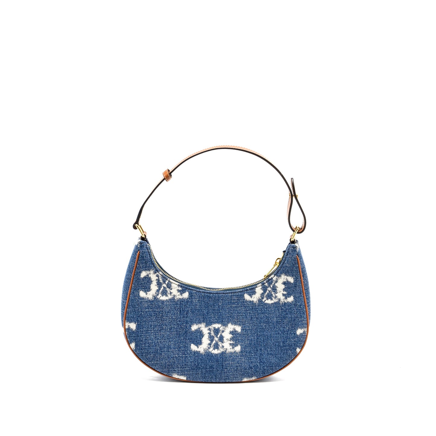 Celine Medium Ava Purse With Triomphe Denim Navy/Tan