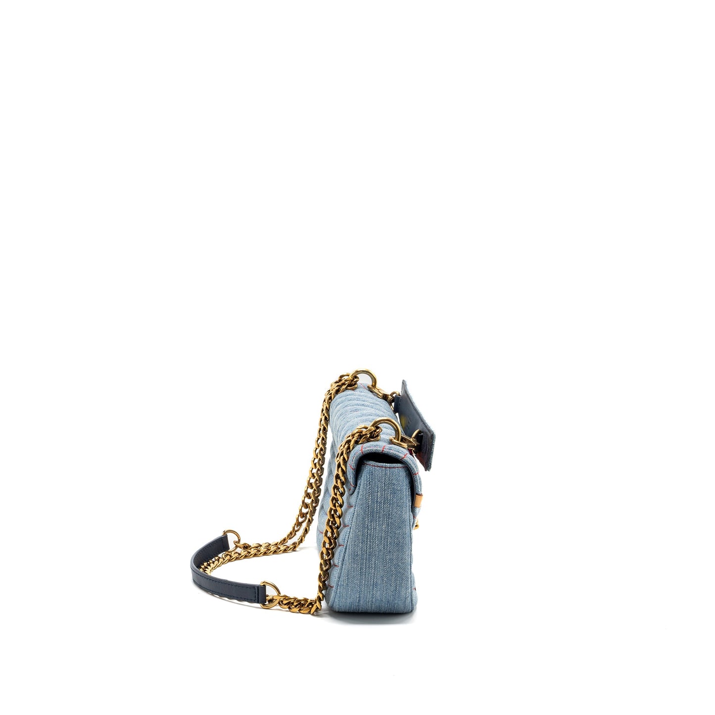 Louis Vuitton new wave flap chain Purse limited edition denim blue/ multicolor