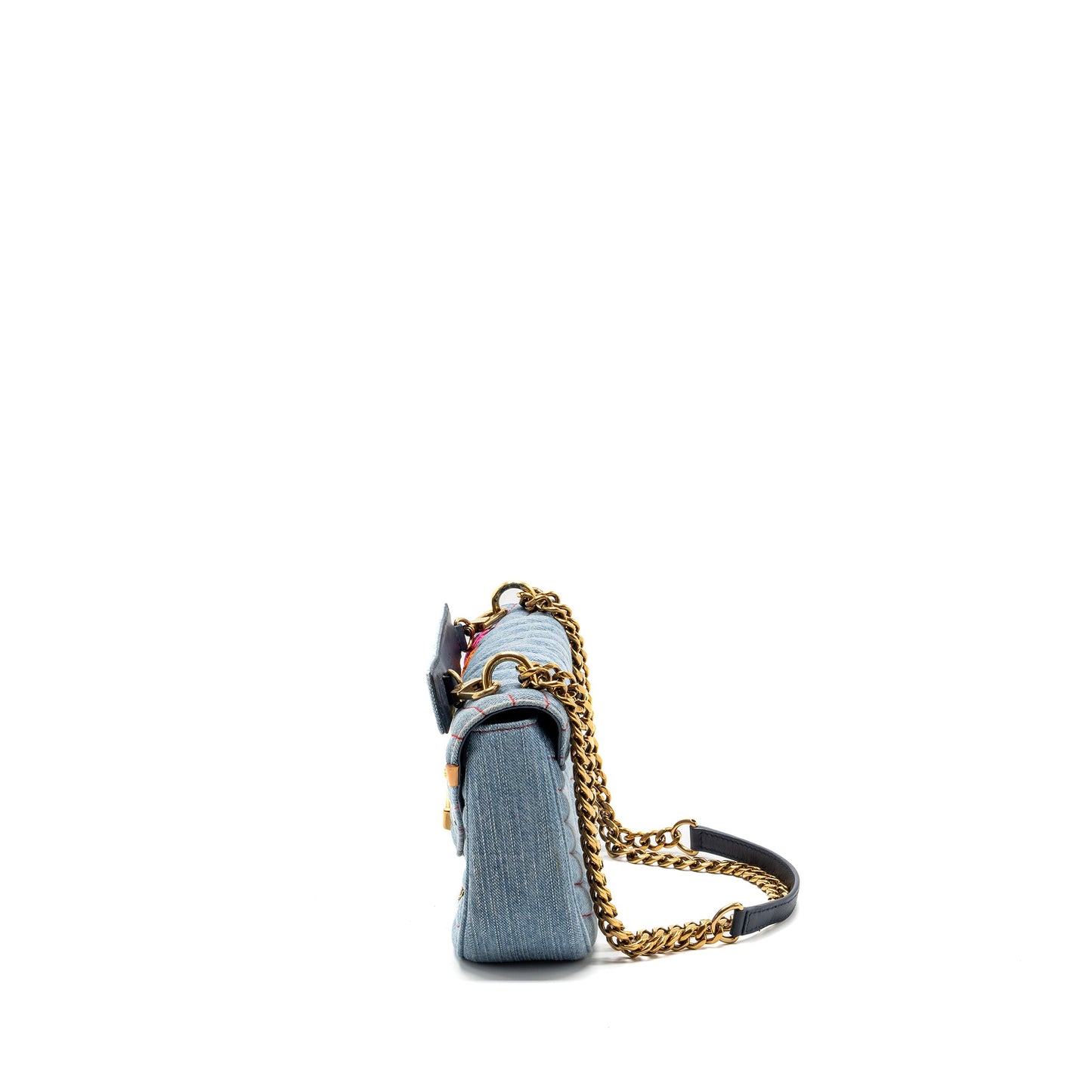 Louis Vuitton new wave flap chain Purse limited edition denim blue/ multicolor