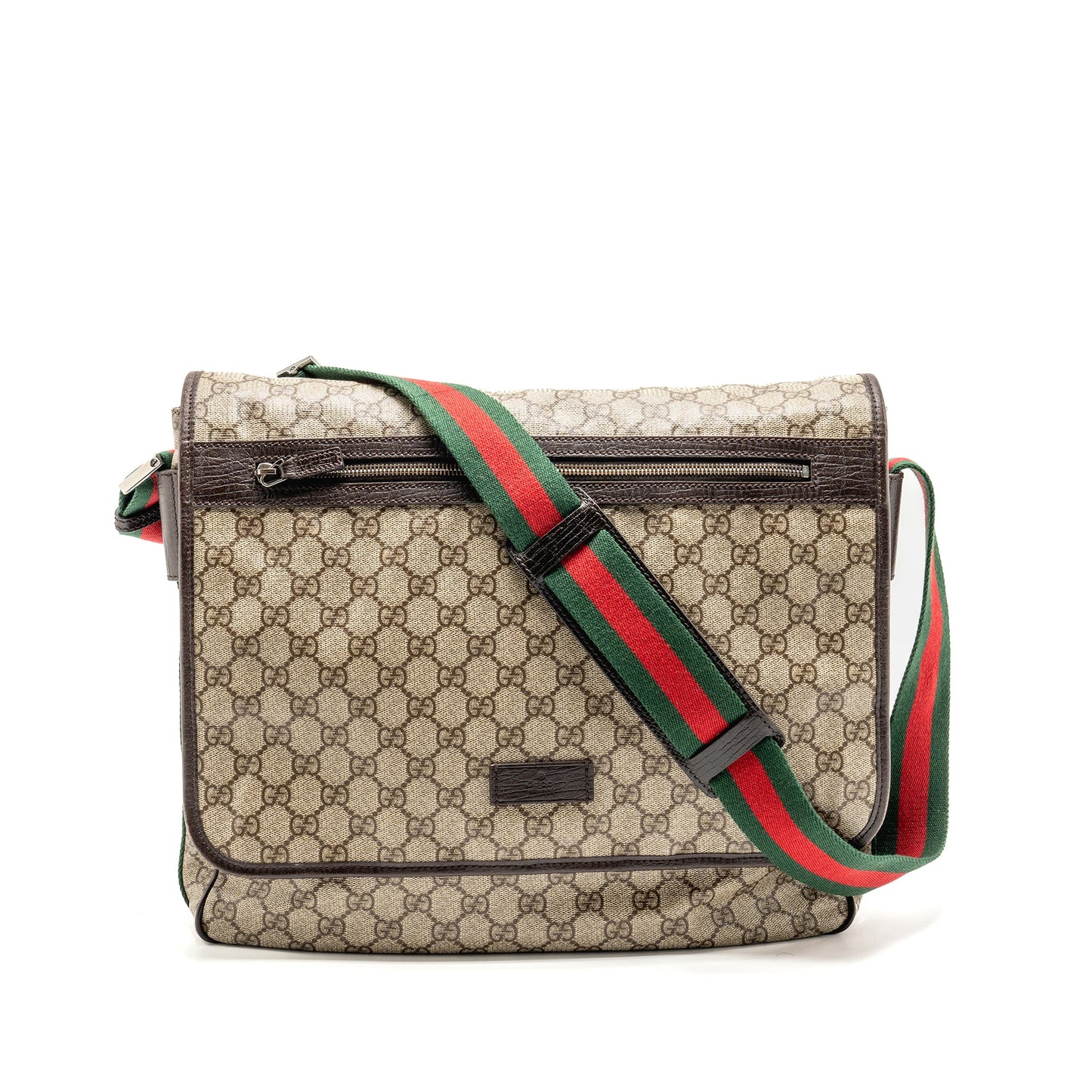 Gucci Large Flap Messenger Purse Supreme Canvas