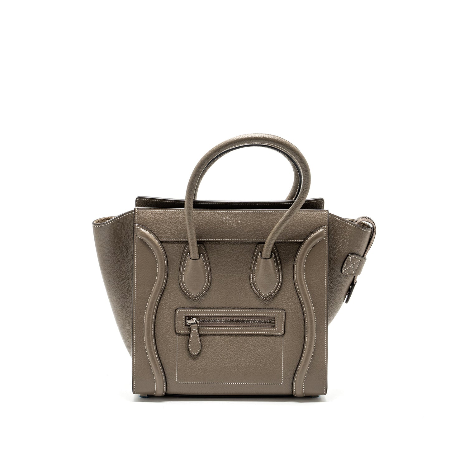 Celine Micro Luggage Purse Calfskin Grey