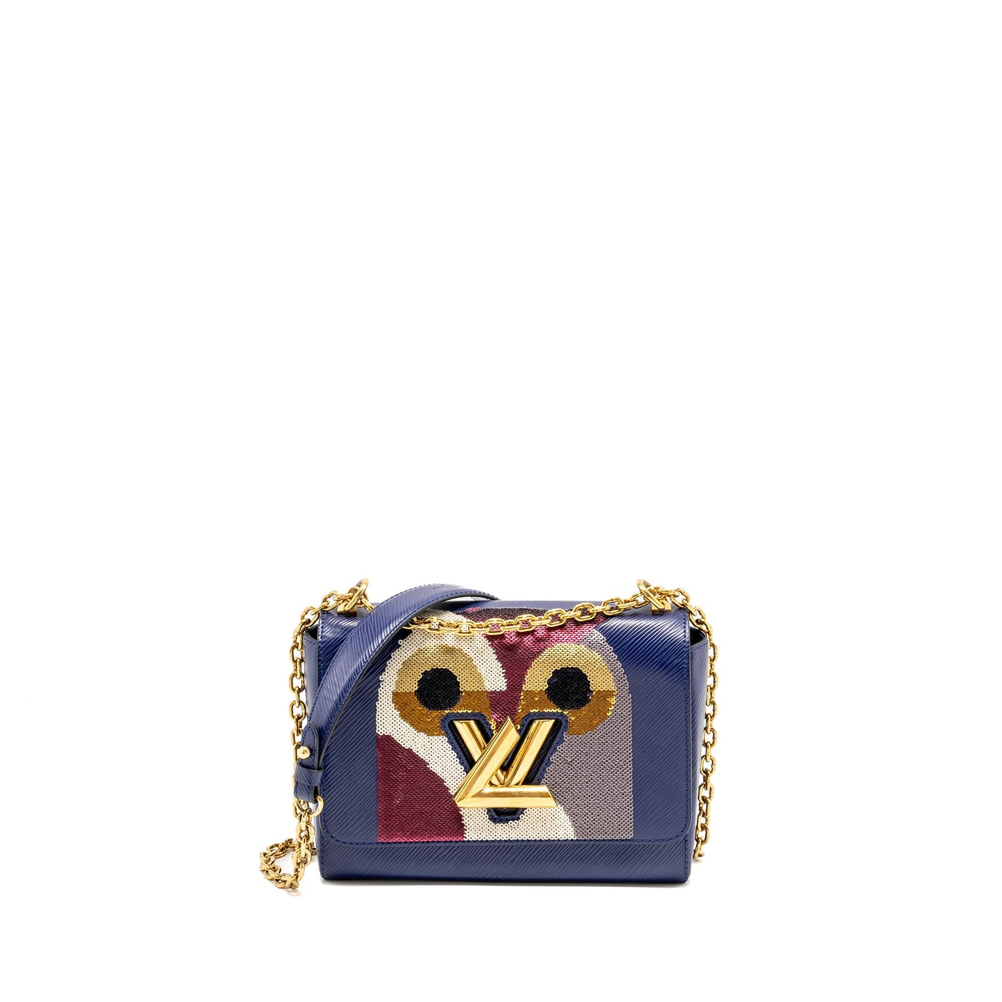 Louis Vuitton Night Bird Ladies Twist Purse Epi/Sequin Navy