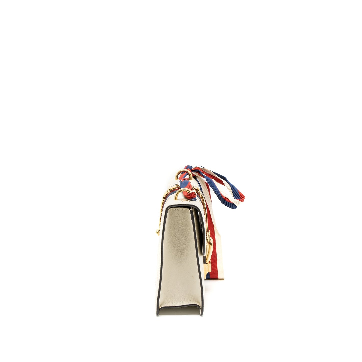 Gucci Small Sylvie Purse Bee Printed Calfskin White