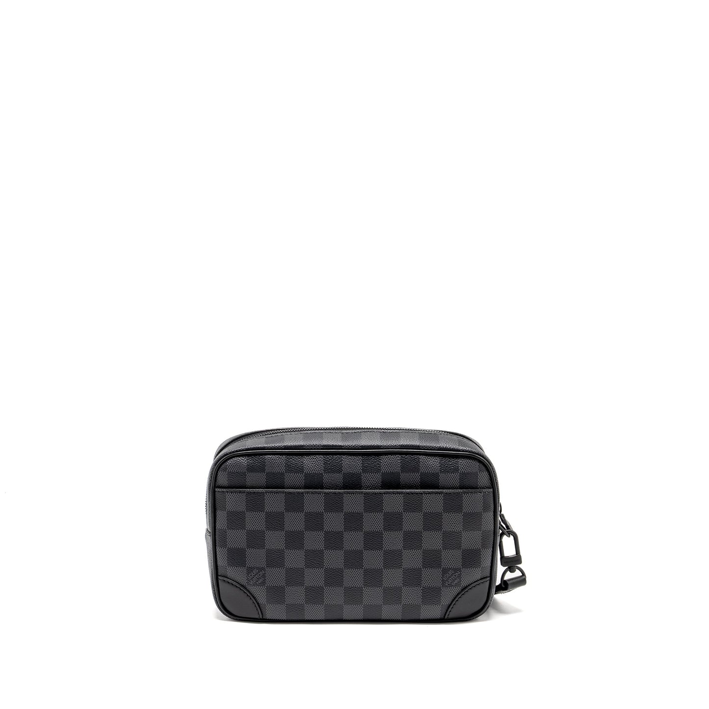 Louis Vuitton Pochette Kasai Clutch Purse Damier Graphite Canvas So Black